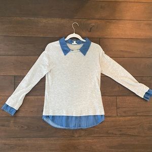 Soft Joie collared sweatshirt.